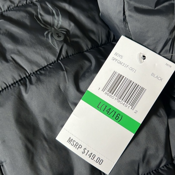 Spyder Big Boys L 14/16 Nexus Puffer Jacket - Insulated Black NWT - Picture 8 of 9